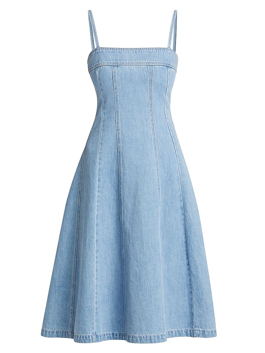 Women's Mitzy Seamed Denim Midi-Dress - Le Grand - Size 12