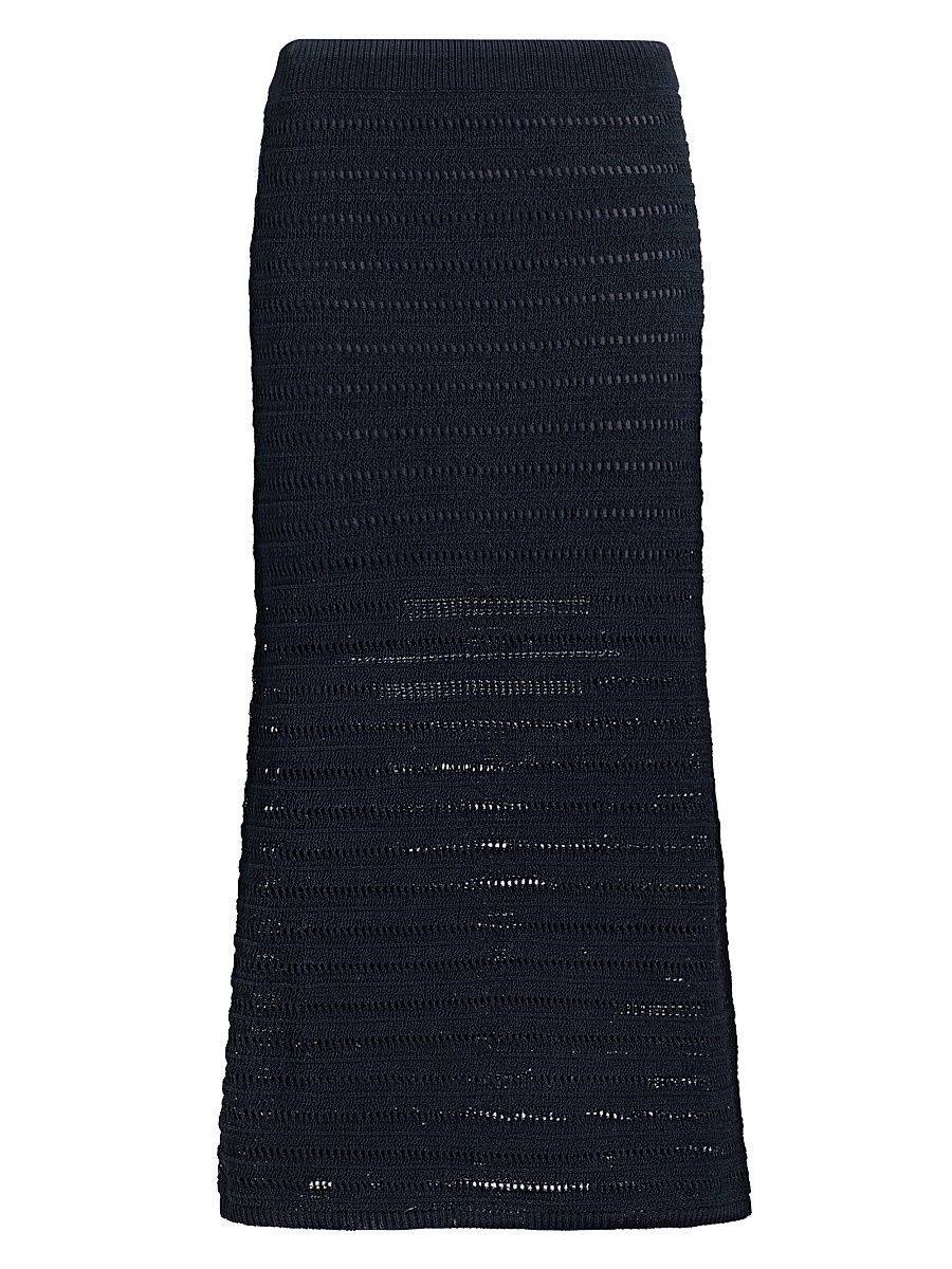 Women's Lana Crochet Midi-Skirt - Night Blue - Size Large