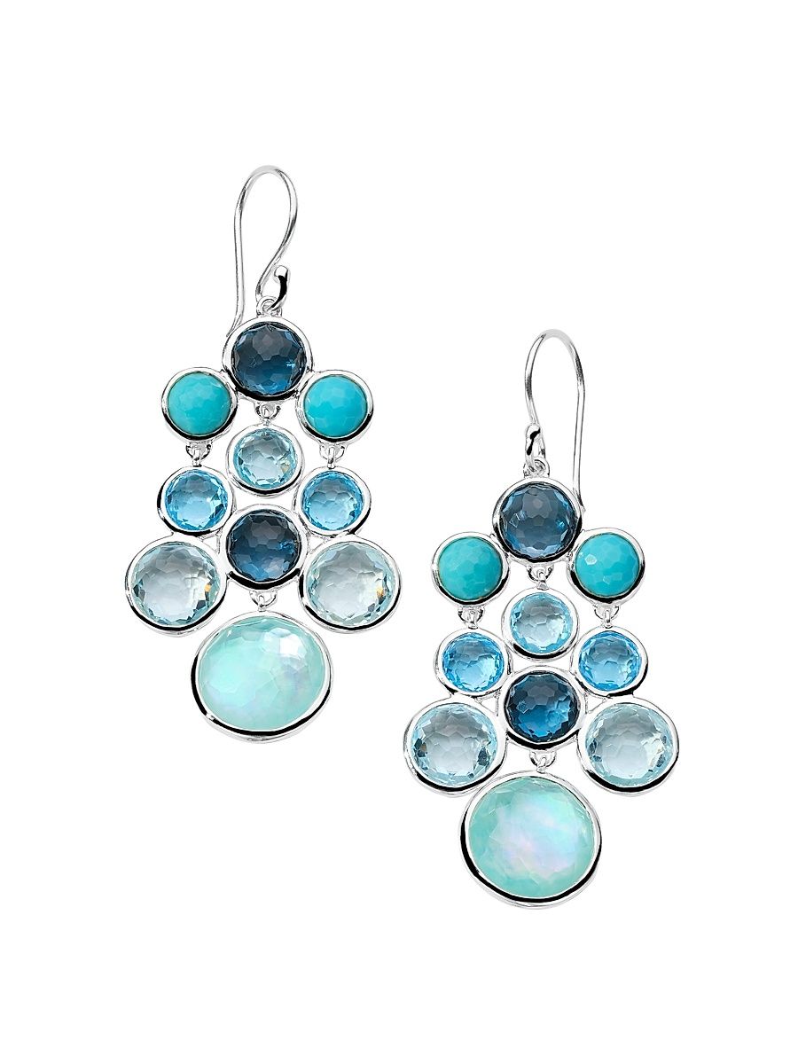 Women's Lollipop Lollitini Sterling Silver & Multi-Gemstone Wide Chandelier Earrings - Waterfall