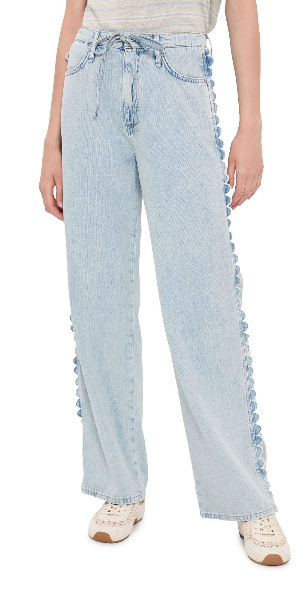 rag & bone Featherweight Phoebe Drawstring Jeans Alscallop L