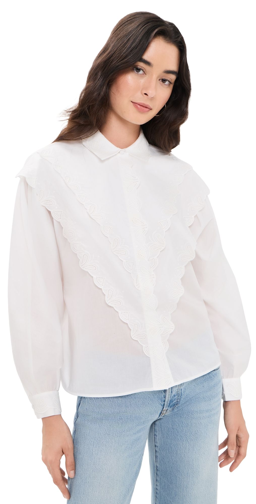 FRAME The Poplin Equestrian Shirt White XS