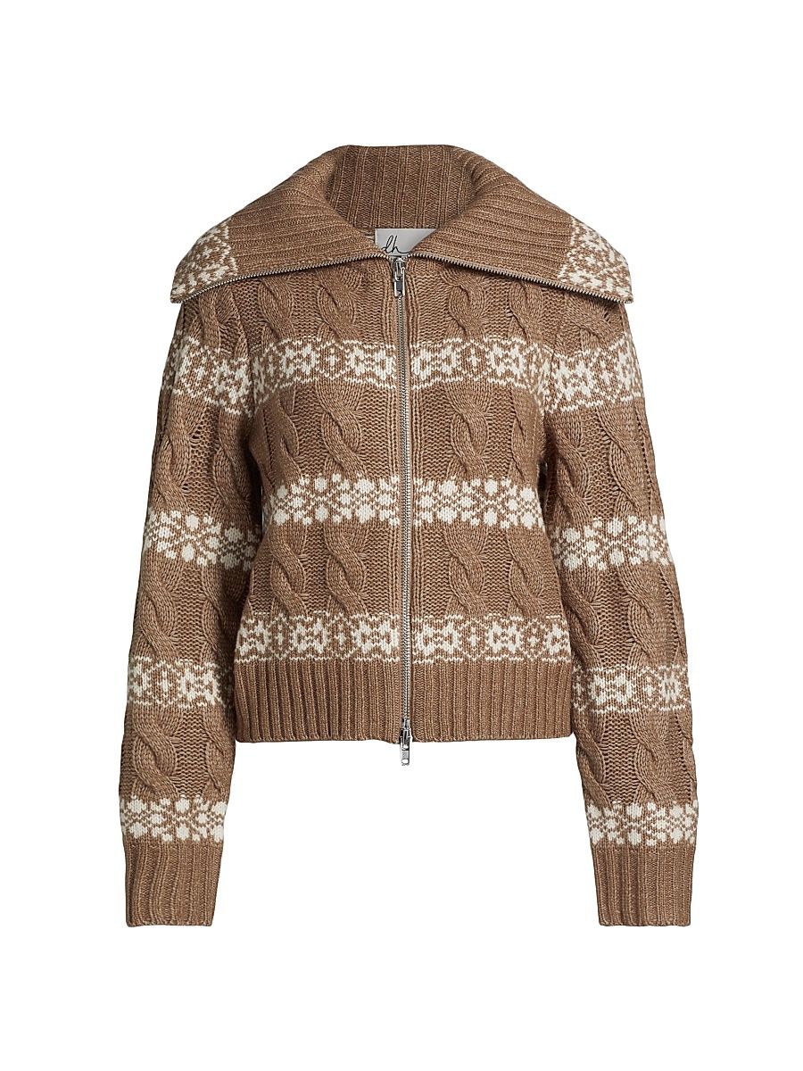 Women's Brighton Zip Cardigan - Umber Combo - Size Small