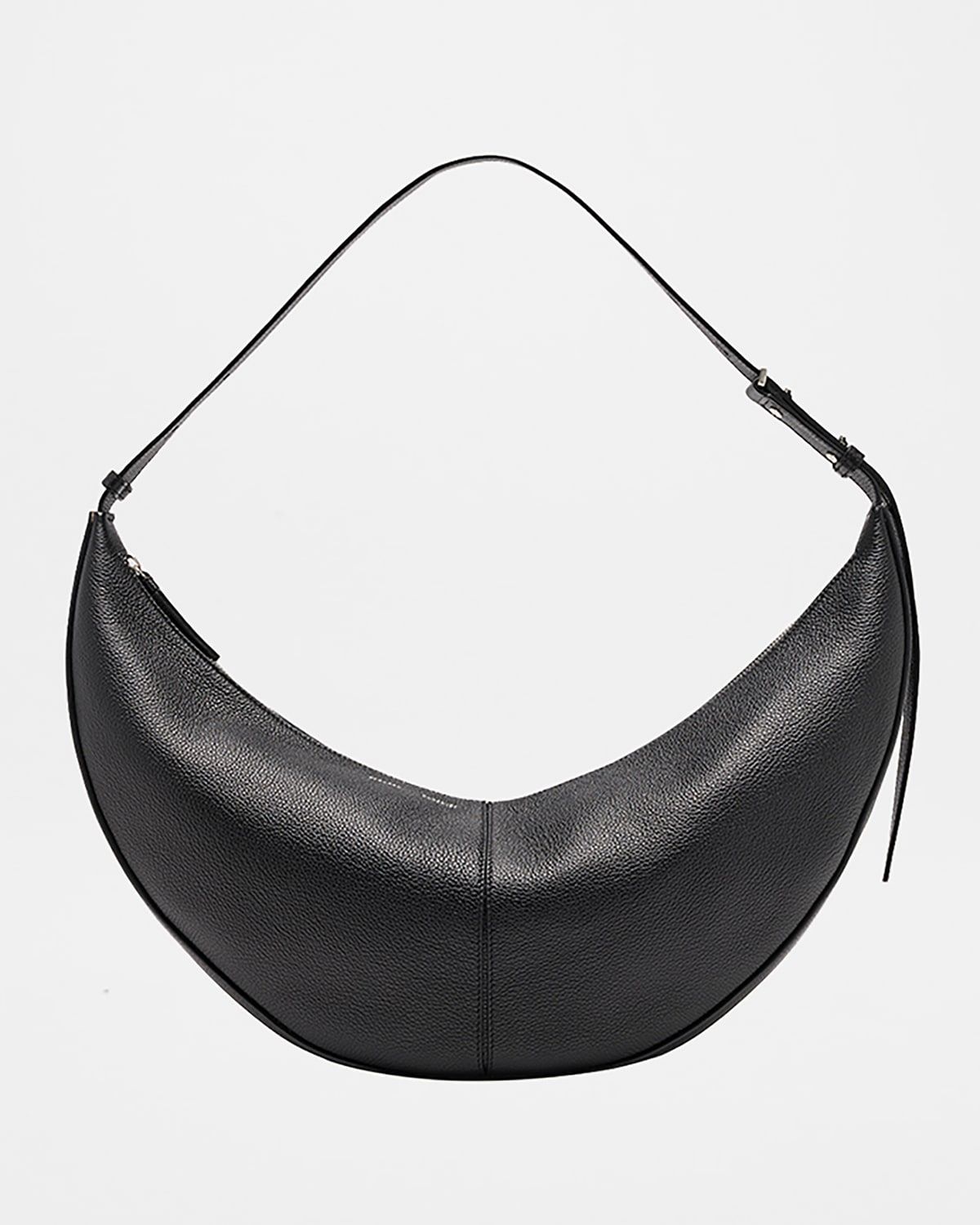 Slide Crescent Pebble Leather Hobo Bag