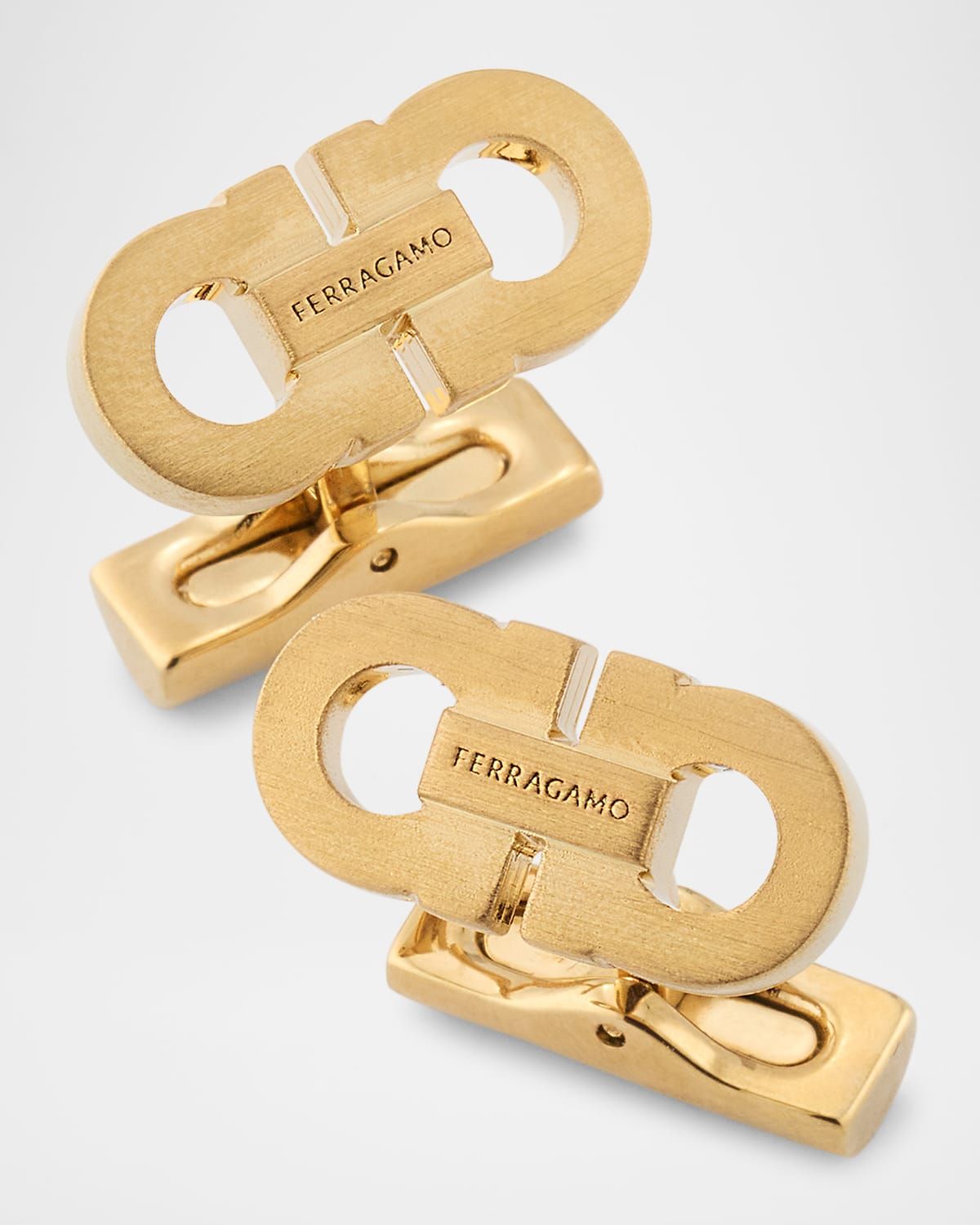 Men & apos;s Gancini Link Brushed Gold-Tone Cufflinks