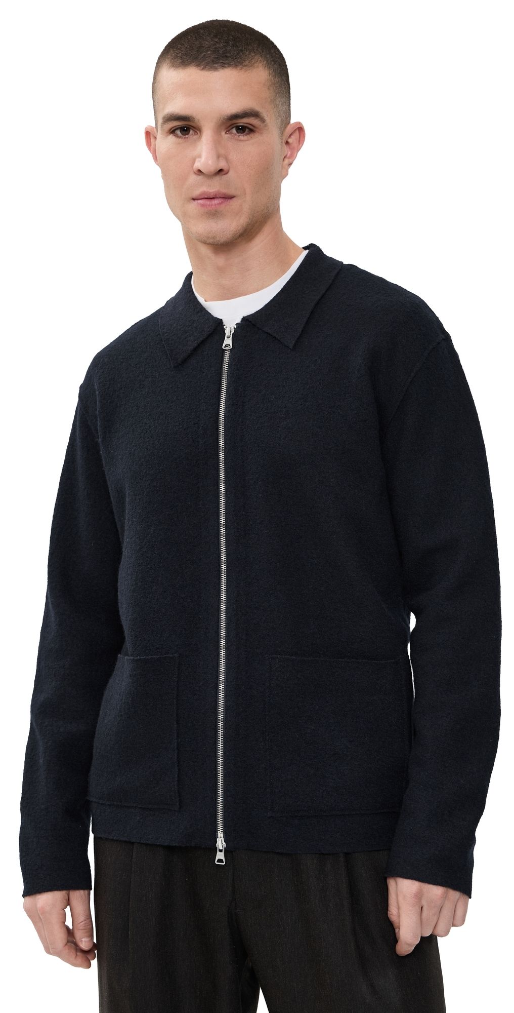 NN07 Jonas Full Zip Sweater Navy Blue L