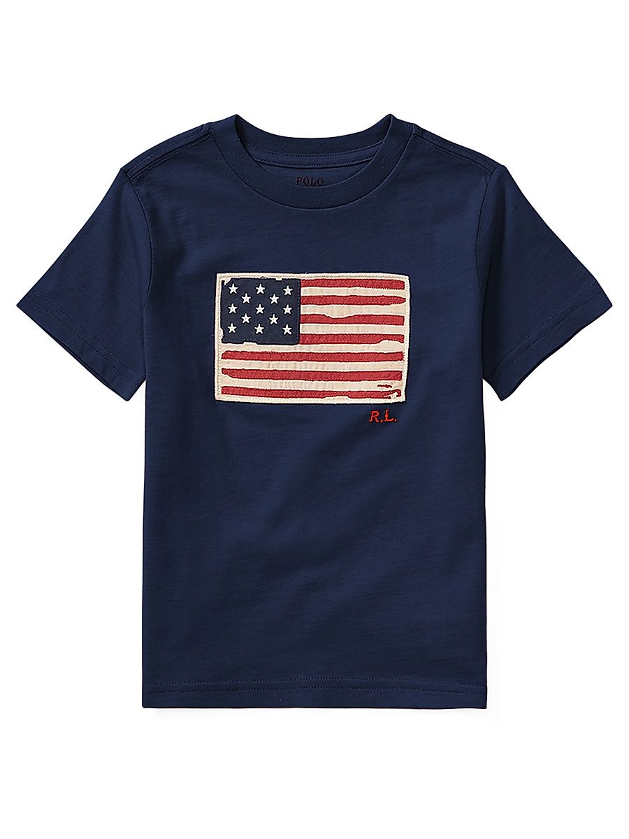 Little Boy's & Boy's American Flag T-Shirt - Cruise Navy - Size 3