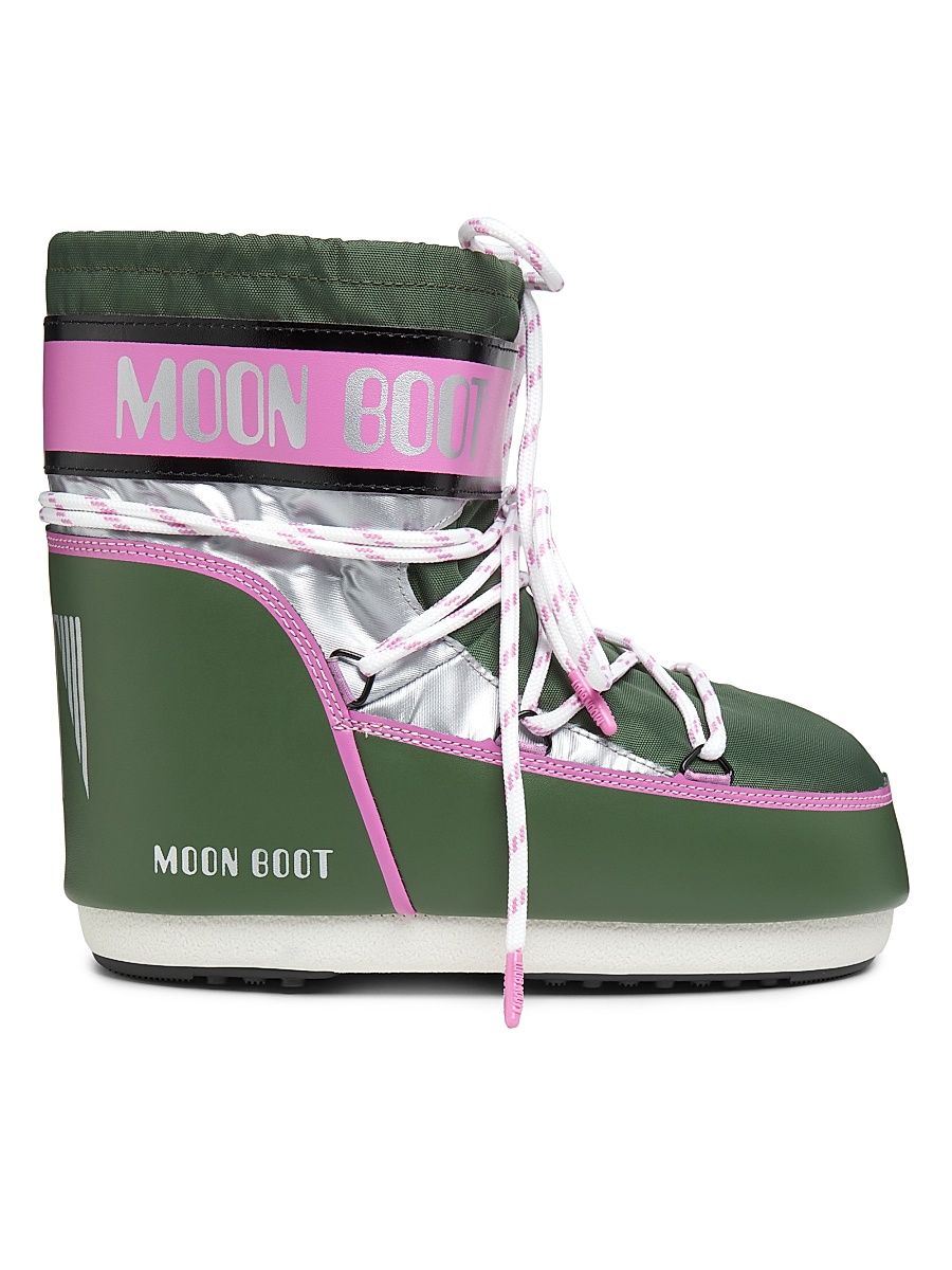 Women's Icon Lace Space Racing Boots - Forest Green Silver Pink - Size 5.5