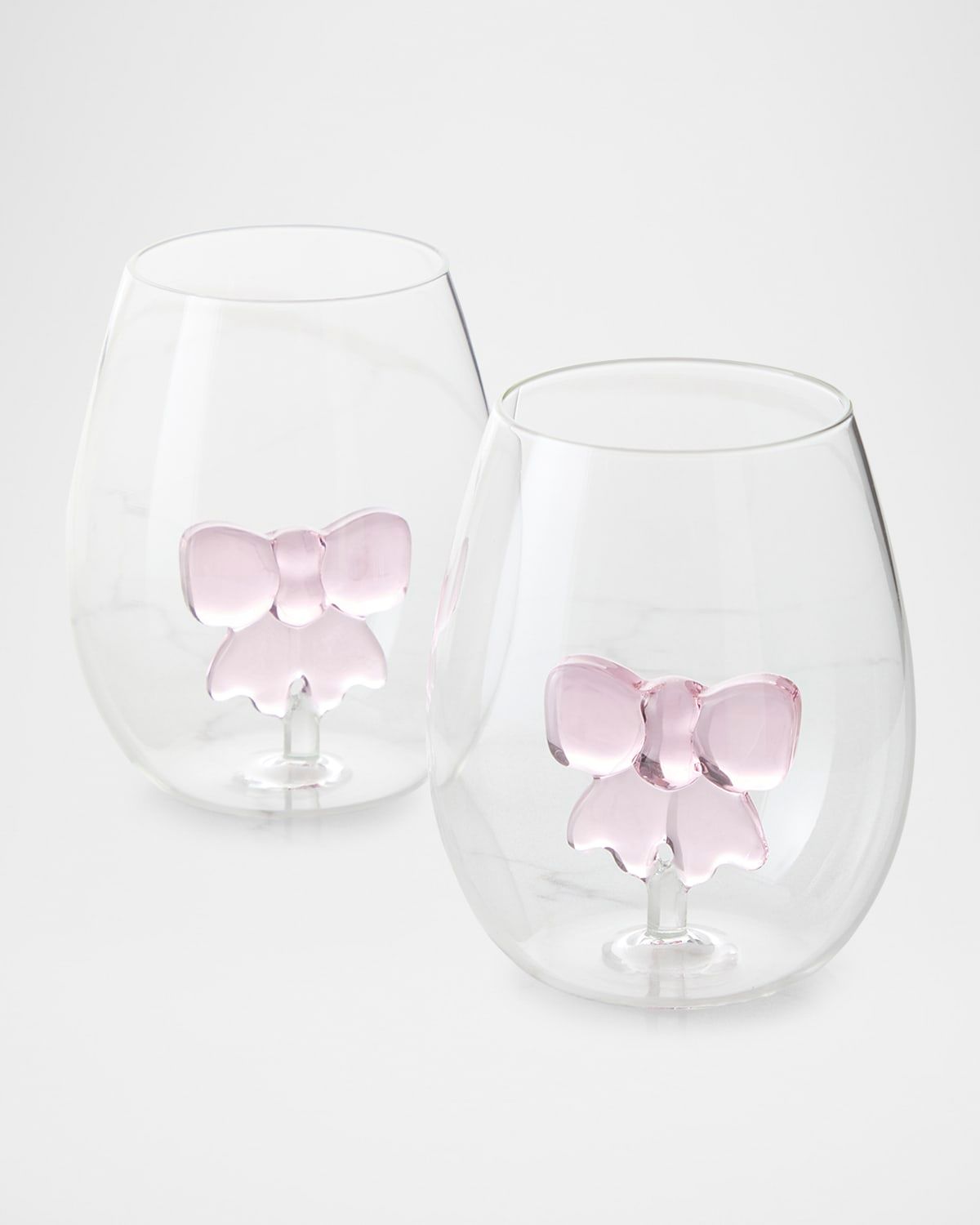Bow Stemless Wine Glasses, Set of 2