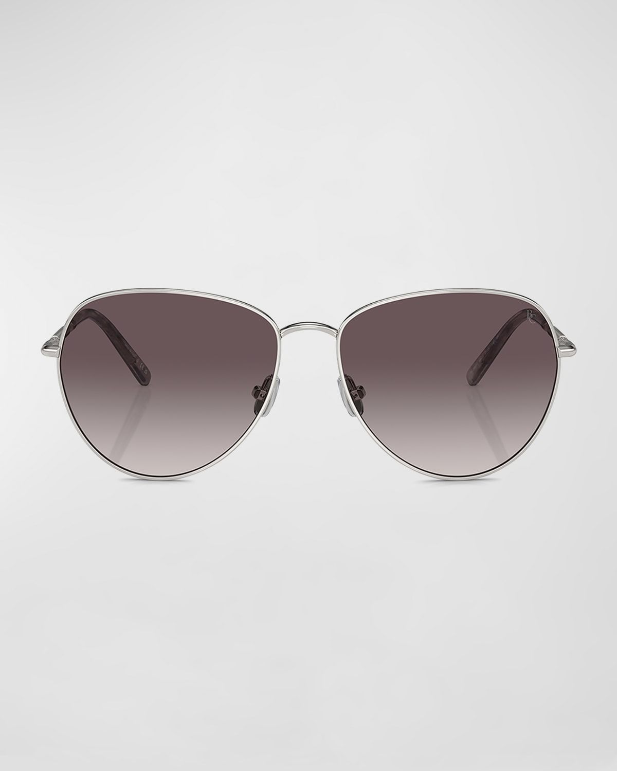 Oversized Titanium & Plastic Aviator Sunglasses