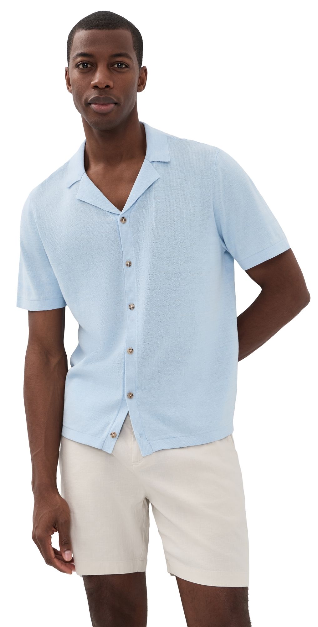 Onia Cotton Linen Camp Sweater Ice S