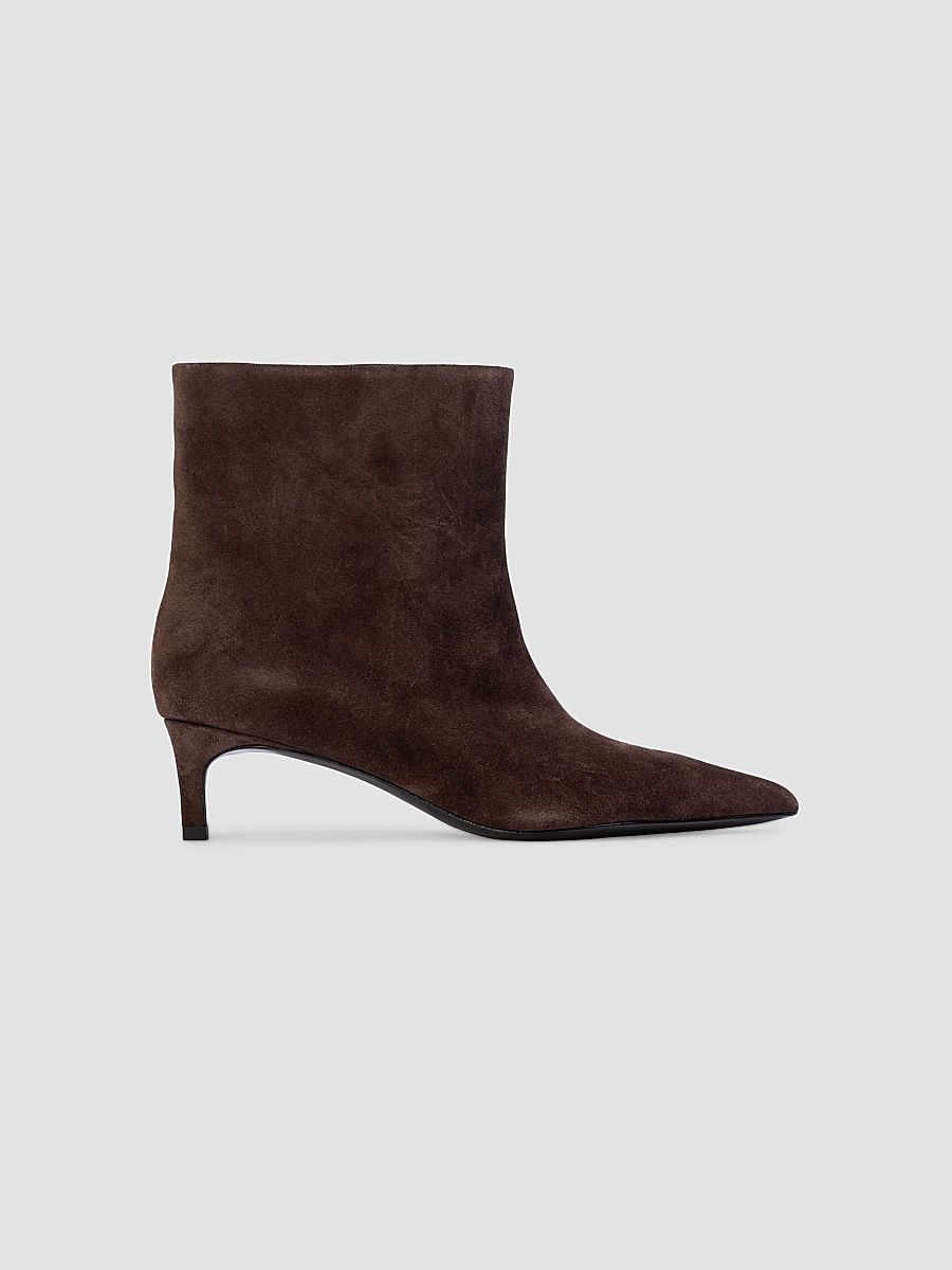 Women's Trina 50MM Suede Boots - Dark Brown Suede - Size 12
