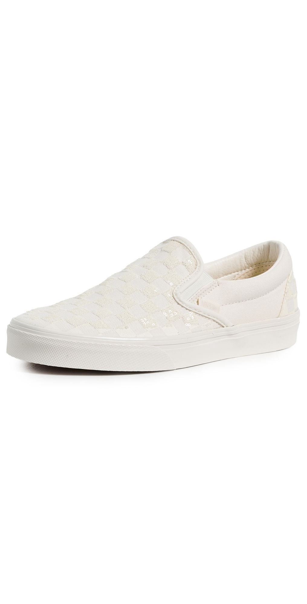 Vans Classic Slip On Sneakers Beaded White Checkerboard M 6/ W 7.5
