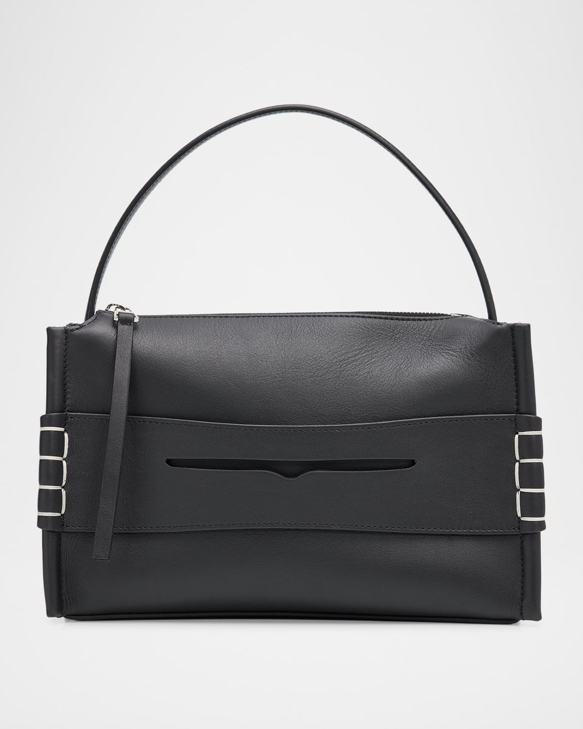 Loafer Stitched Leather Shoulder Bag