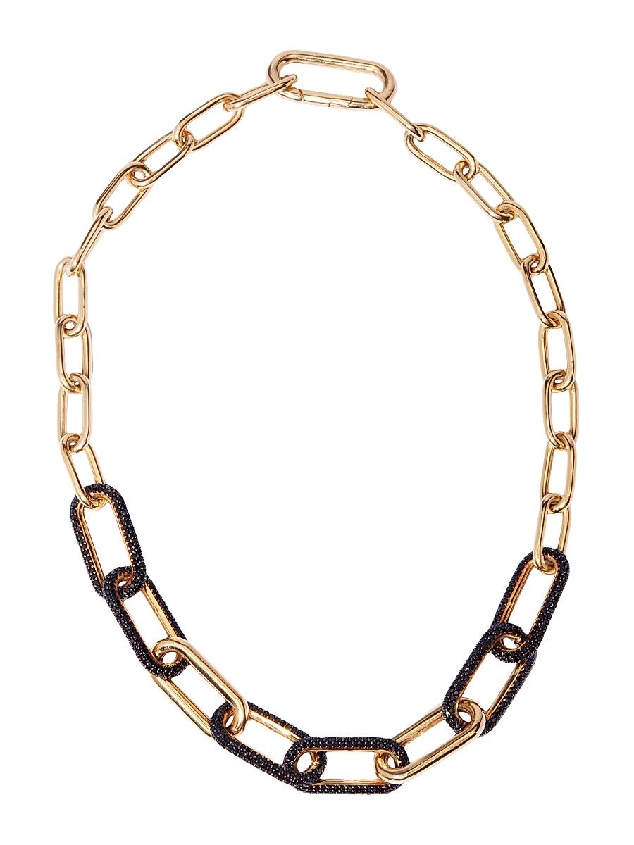 Women's The Collection Link 14K-Gold Vermeil & Crystal Collar Necklace - Gold