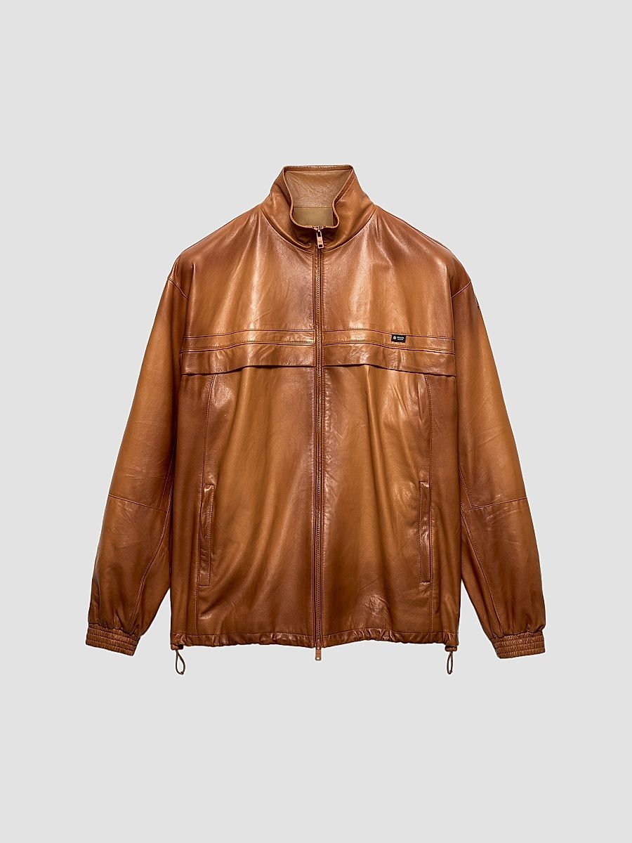 Women's Nappa Leather Jacket - Brown - Size 8