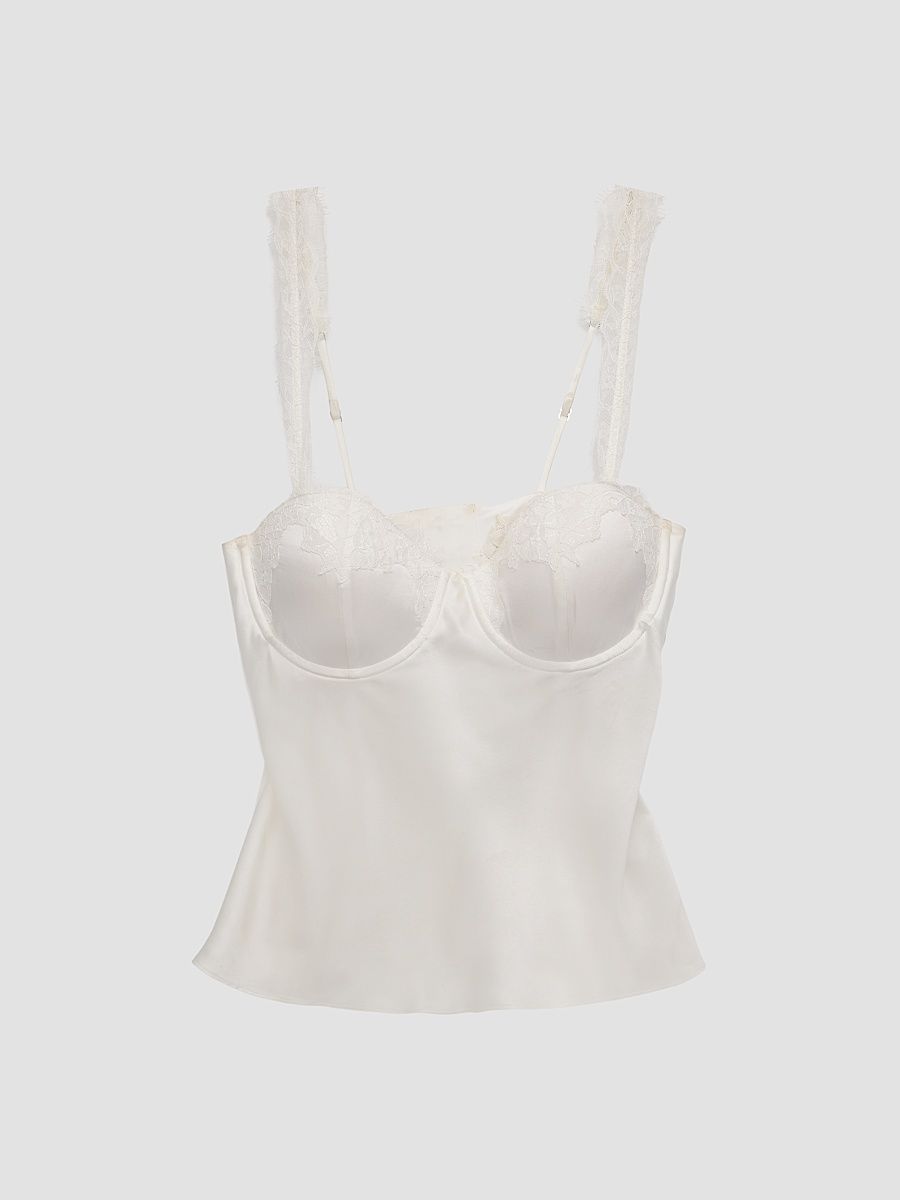 Women's Soleia Silk-Lace Camisole - Ivory - Size 0