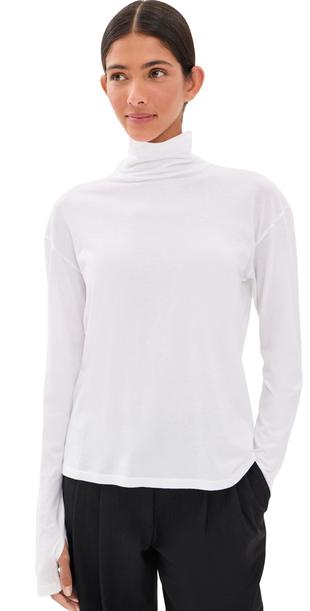 TWP Abby Cotton Turtleneck Top White XS