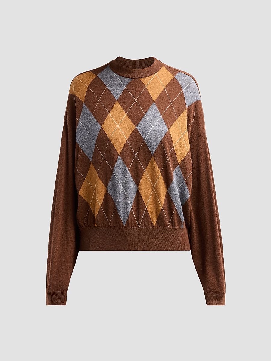 Women's Bradley Cashmere-Blend Sweater - Palm Combo - Size Medium