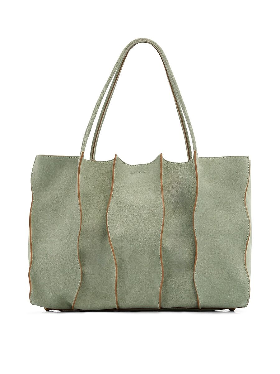 Women's Adria Large Suede Tote Bag - Sea Glass
