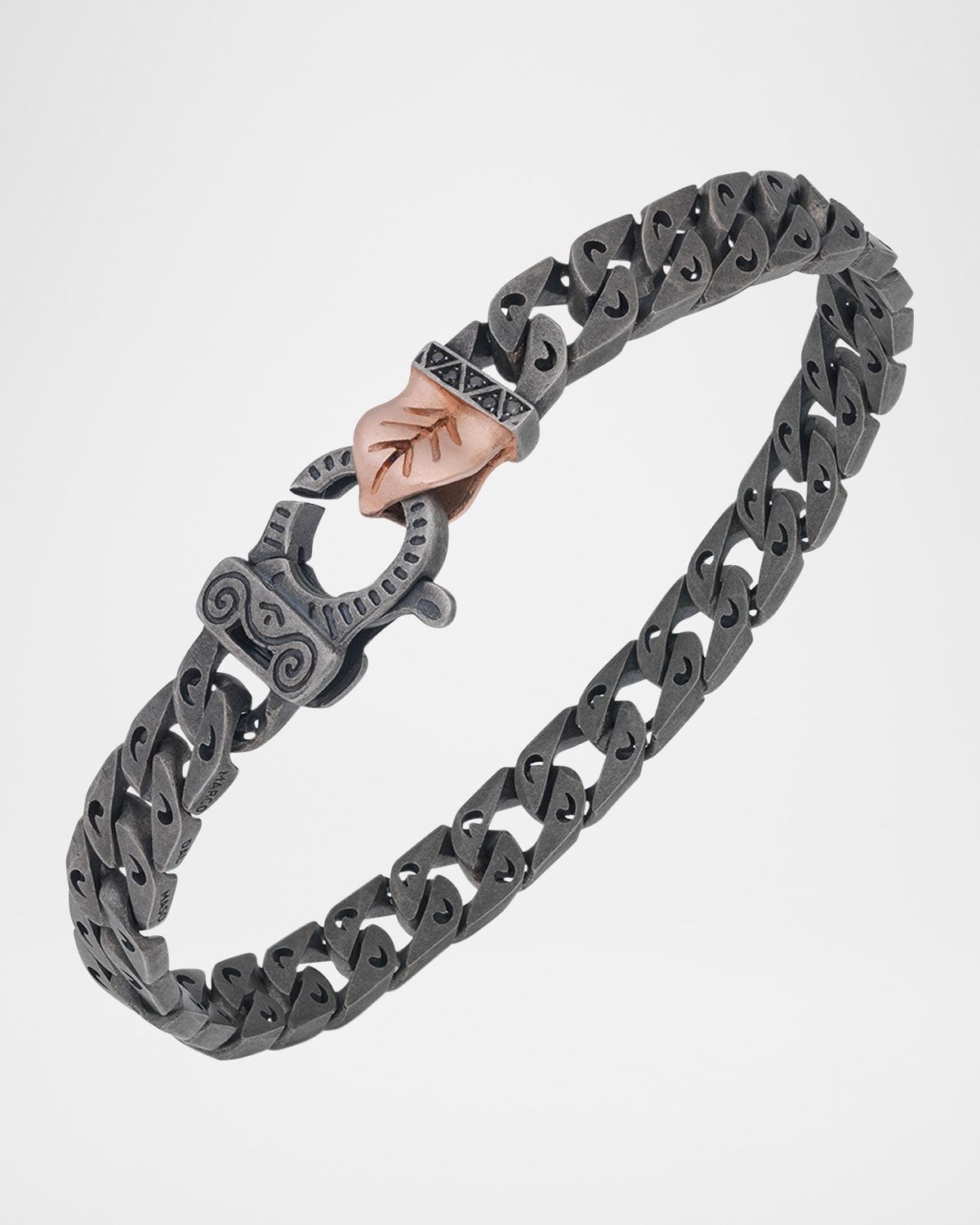 Men & apos;s Flaming Tongue Thin Curb Chain Link Bracelet