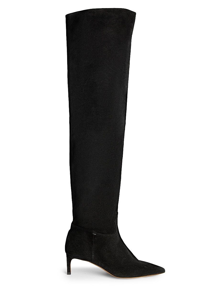 Women's Carolina 55MM Suede Over-The-Knee Boots - Black - Size 10