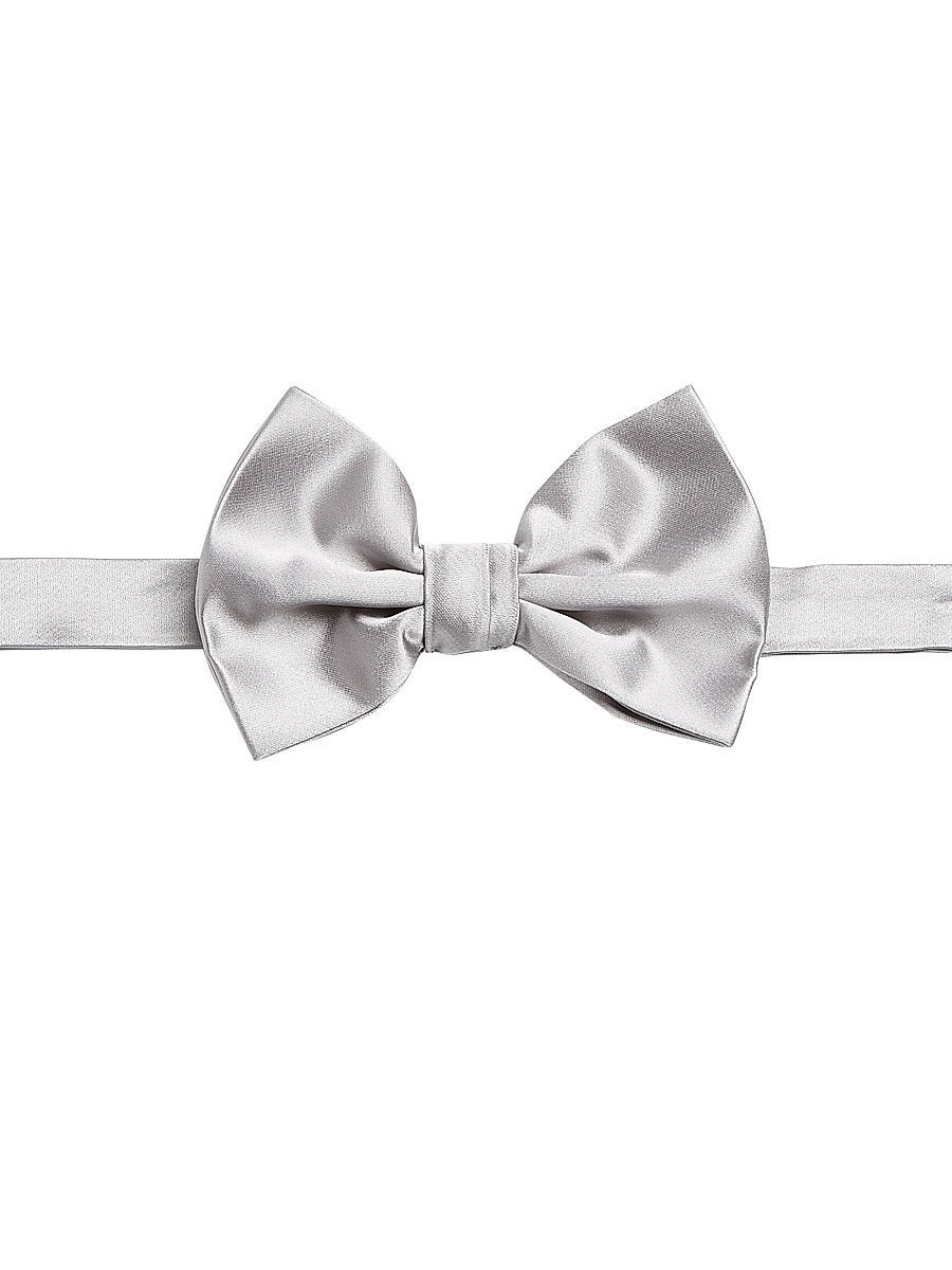 Men's Silk Bow Tie - Silver