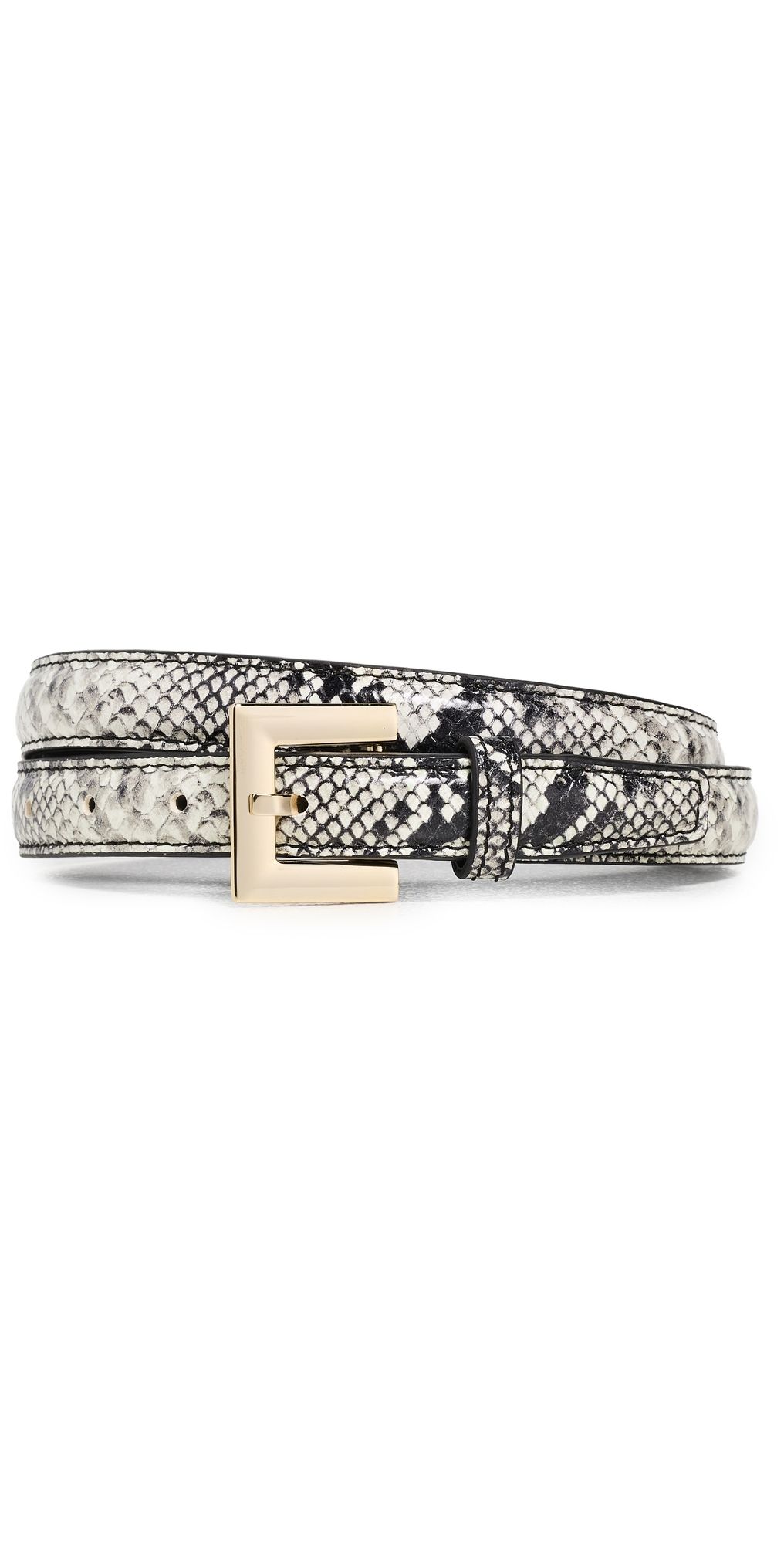 ANINE BING Nicola Snake Belt White/Black XS/S