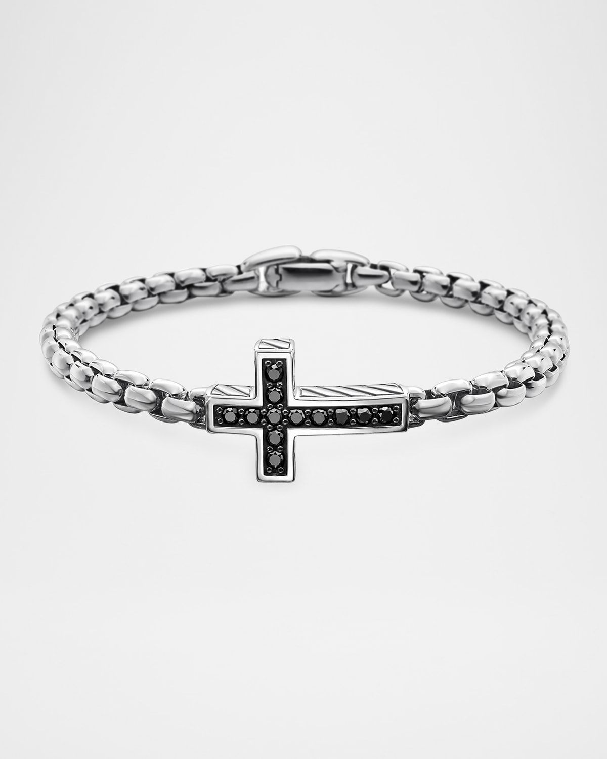 Men & apos;s Streamline Cross Bracelet in Silver, 5mm