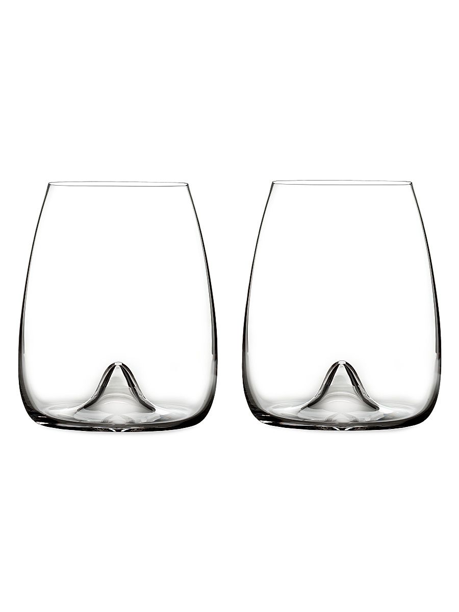 Elegance Stemless Crystal Wine Glass Pair