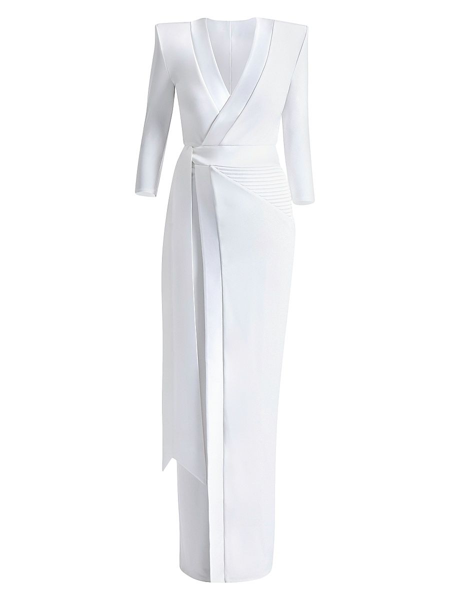 Women's Idunn Jersey Wrap Gown - White - Size 4