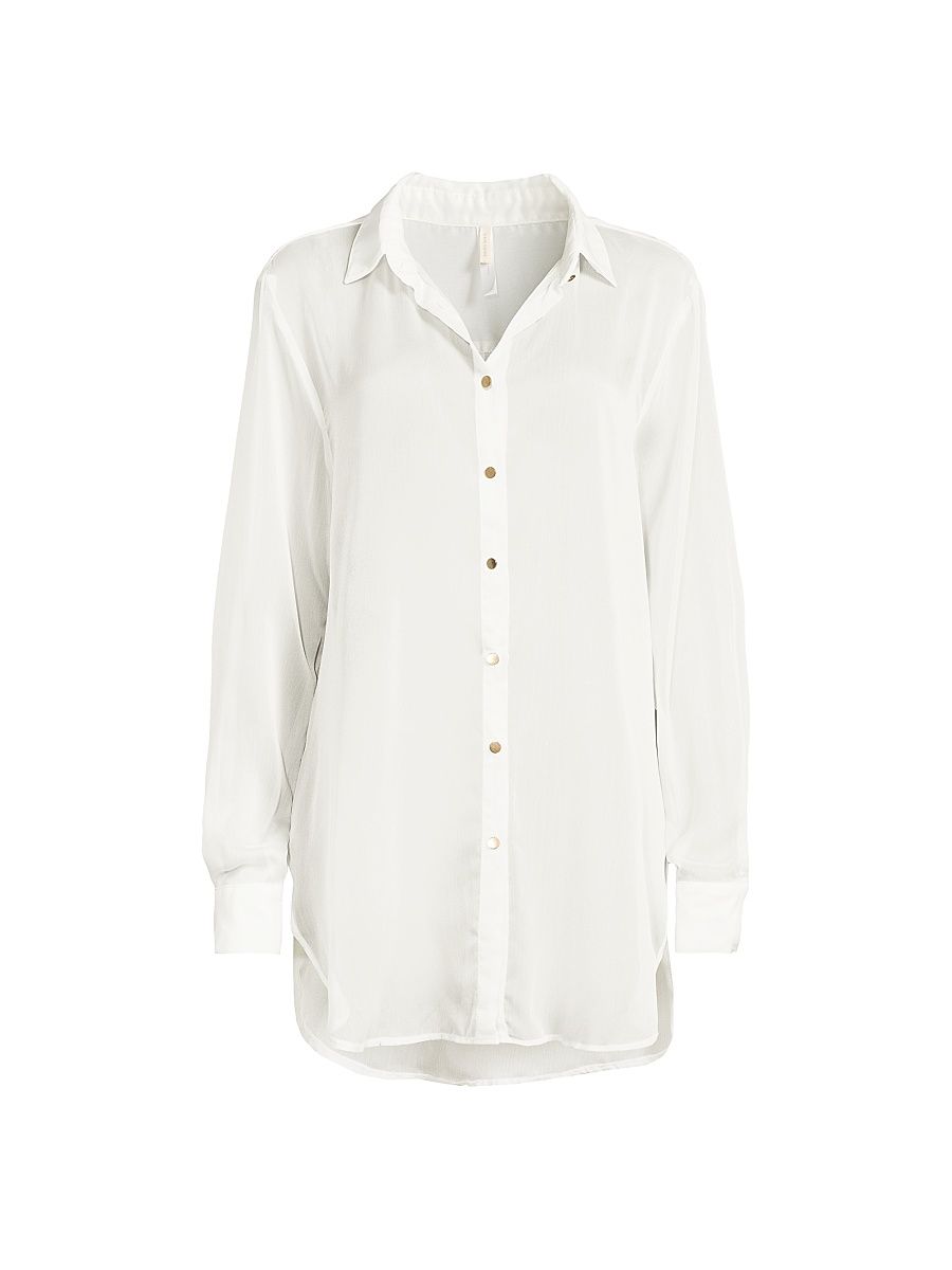 Women's Jonas Button-Front Cover-Up Shirt - Cream