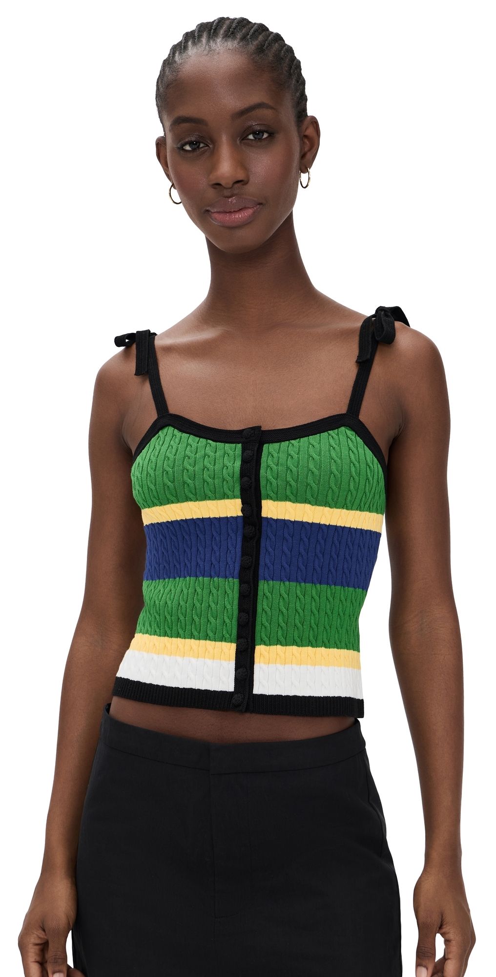 Polo Ralph Lauren Micro Cable Stripe Tank Top Black M