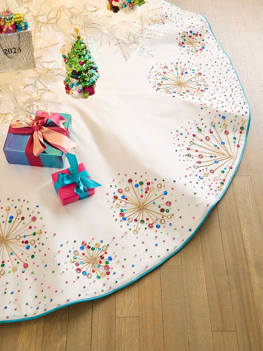 Kim Seybert Confetti Beaded Tree Skirt