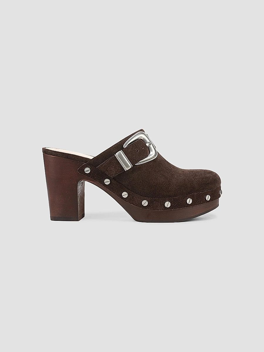 Women's Larken 95MM Suede Clogs - Espresso - Size 10