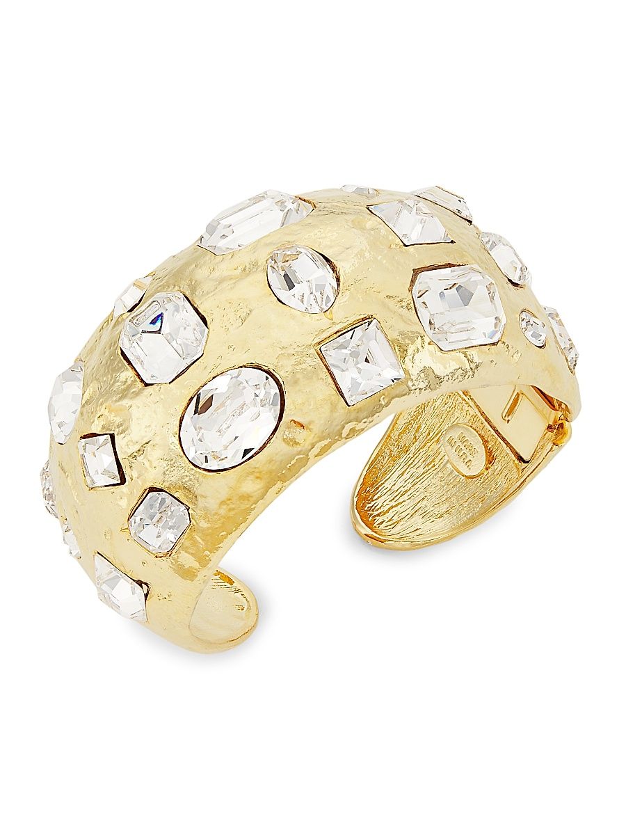 Women's 22K Gold-Plated & Glass Crystal Cuff Bracelet - Gold Crystal