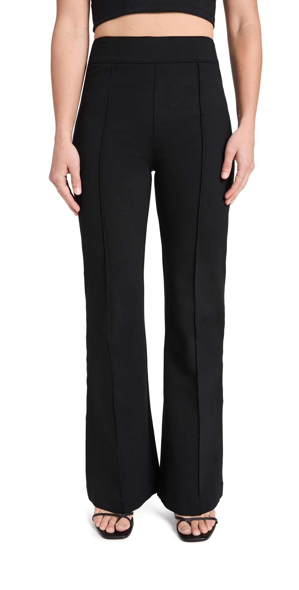 SPANX Hi Rise Flare Petite Perf Pants Classic Black XS