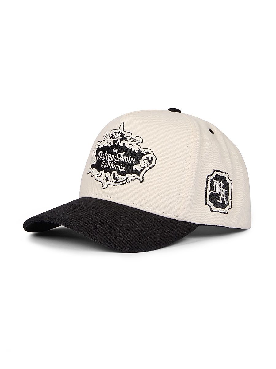 Men's Chateau Crest Embroidered Cotton Hat - Black