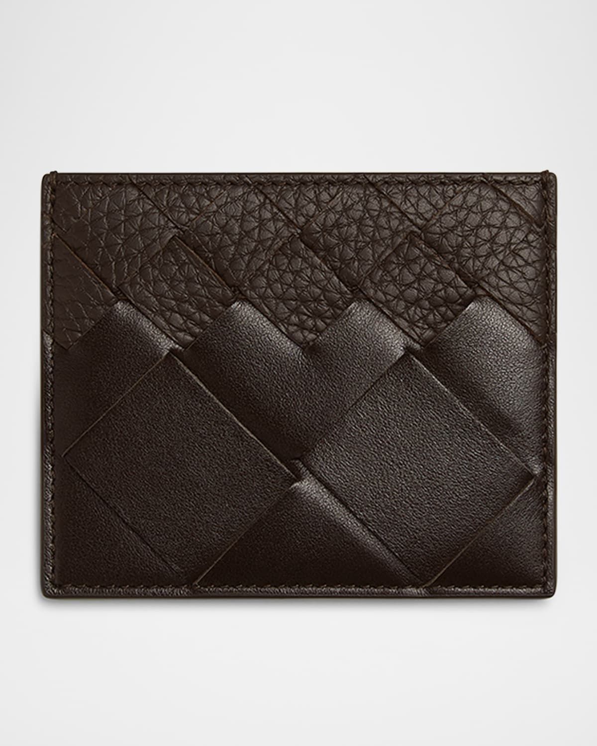 Men & apos;s Intrecciato 15 Degrade Leather Card Holder