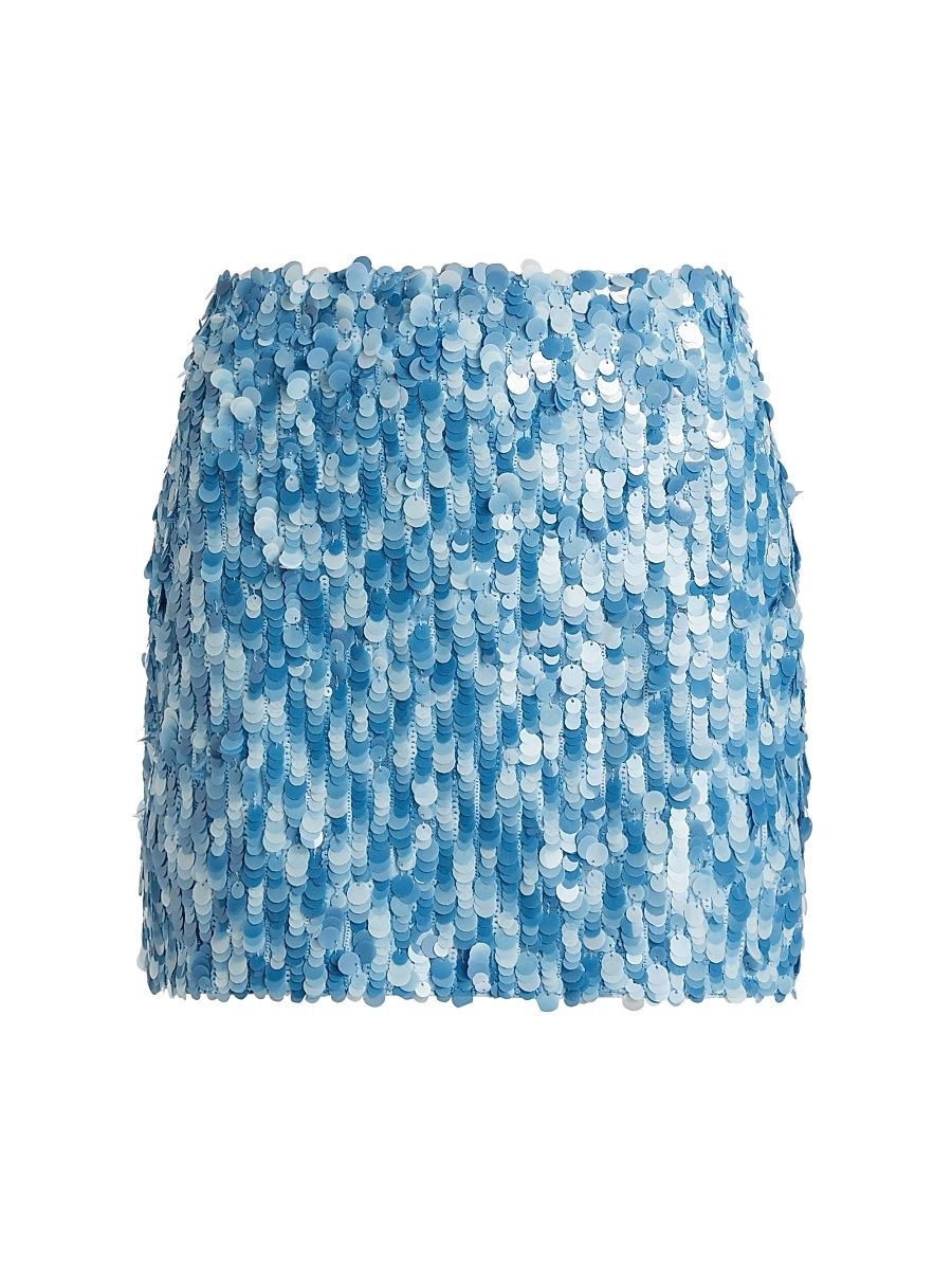 Women's Modern Sequin Miniskirt - Blue Multi - Size 0