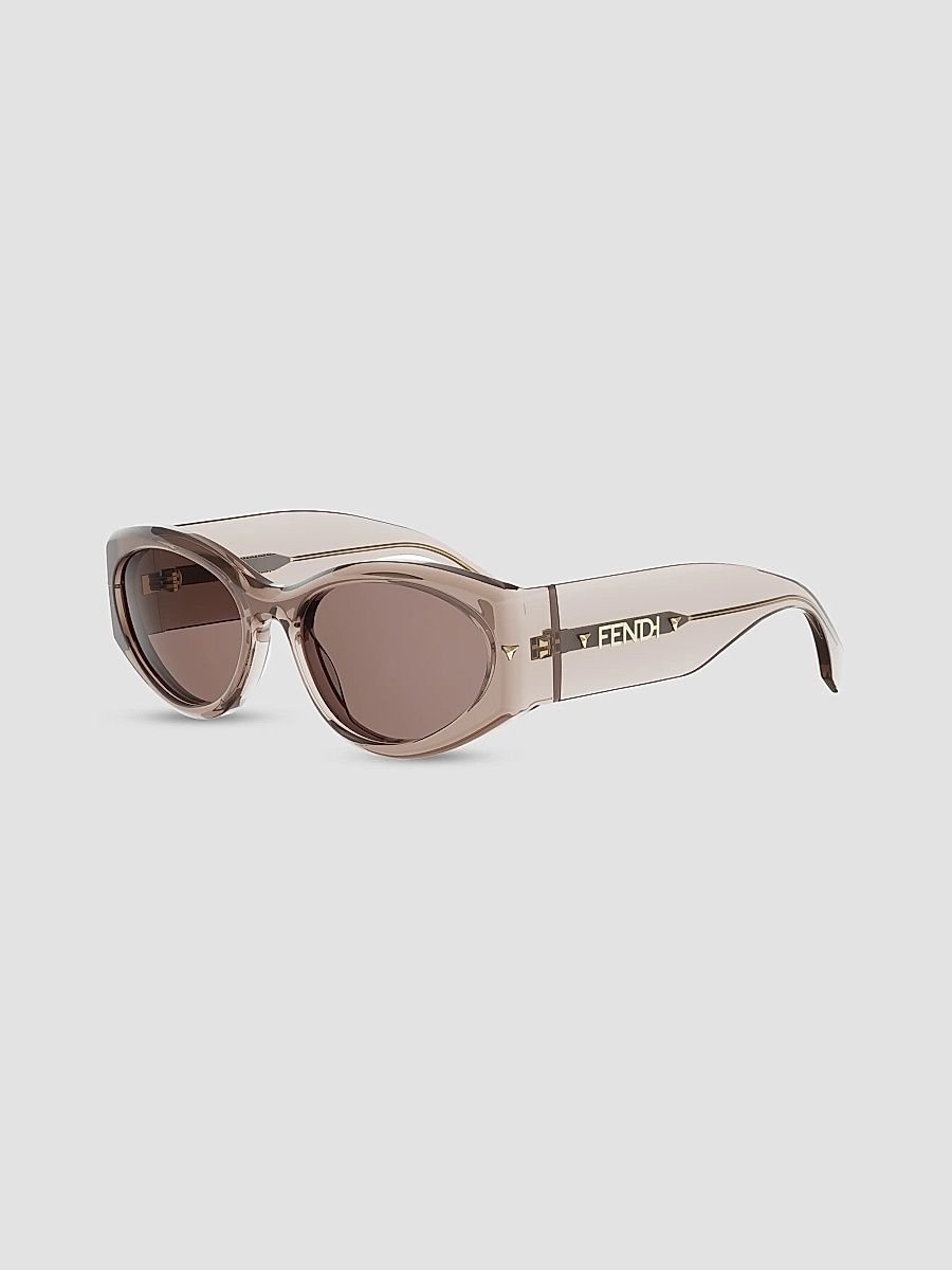 Women's Fendi Screen 57MM Oval Sunglasses - Medium Brown
