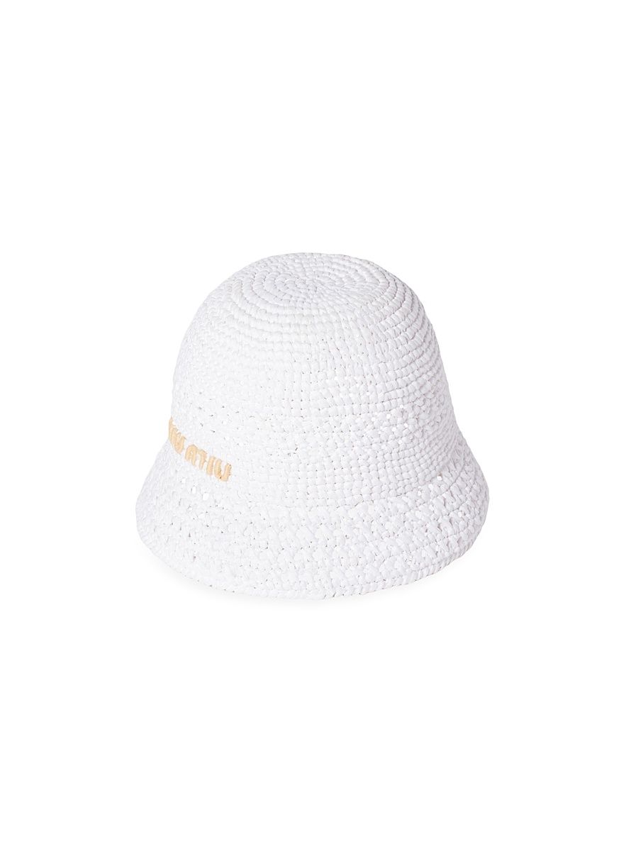 Women's Woven Fabric Hat - White - Size Small
