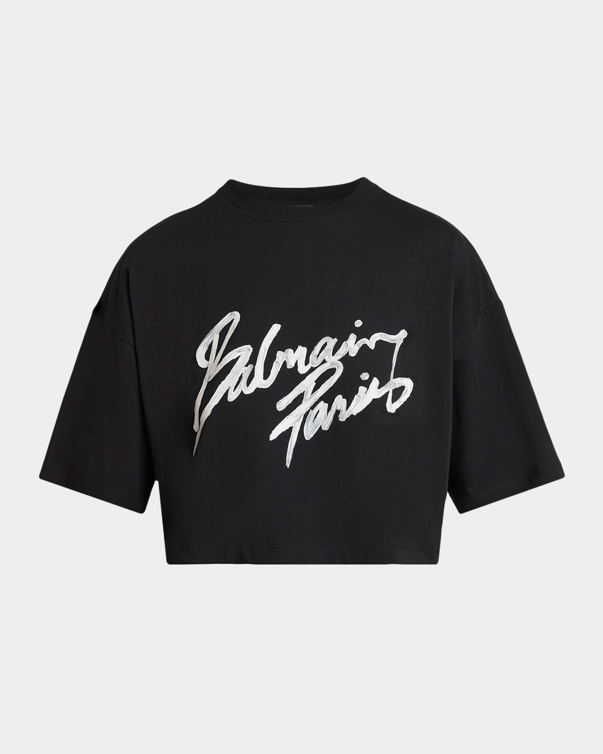 Logo Print Short-Sleeve Crop T-Shirt