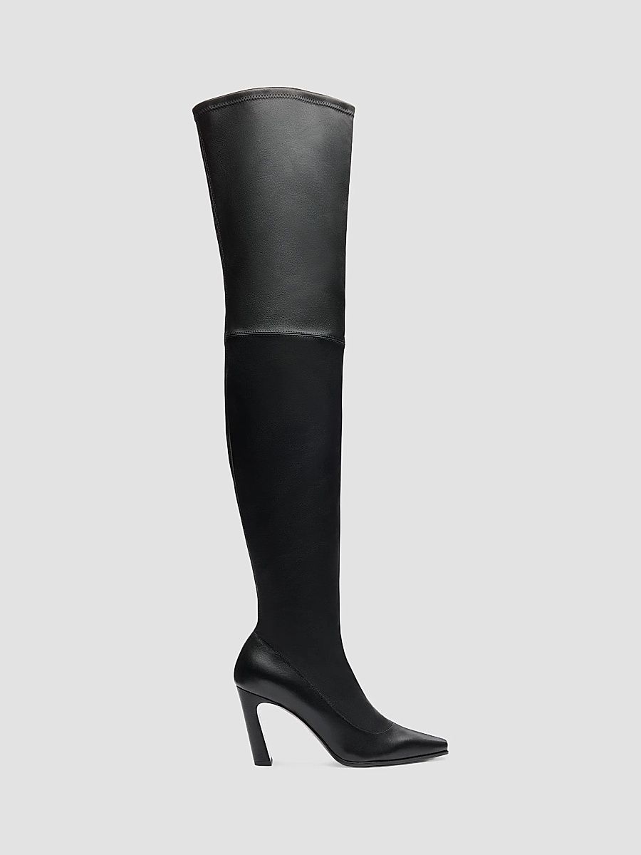 Women's Ultrastassi 85MM Leather Over-The-Knee Boots - Black - Size 5.5