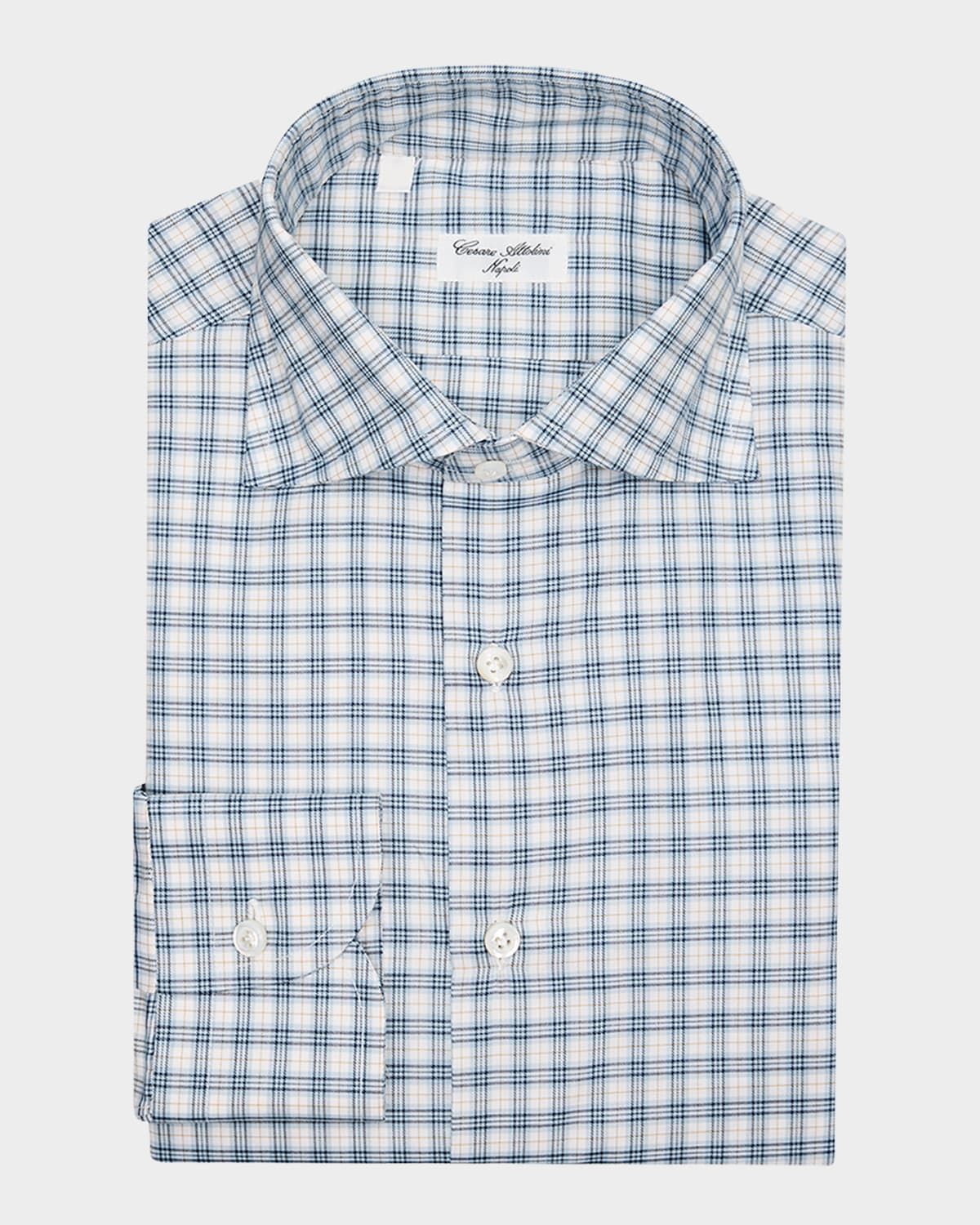 Men & apos;s Cotton Petite-Plaid Sport Shirt