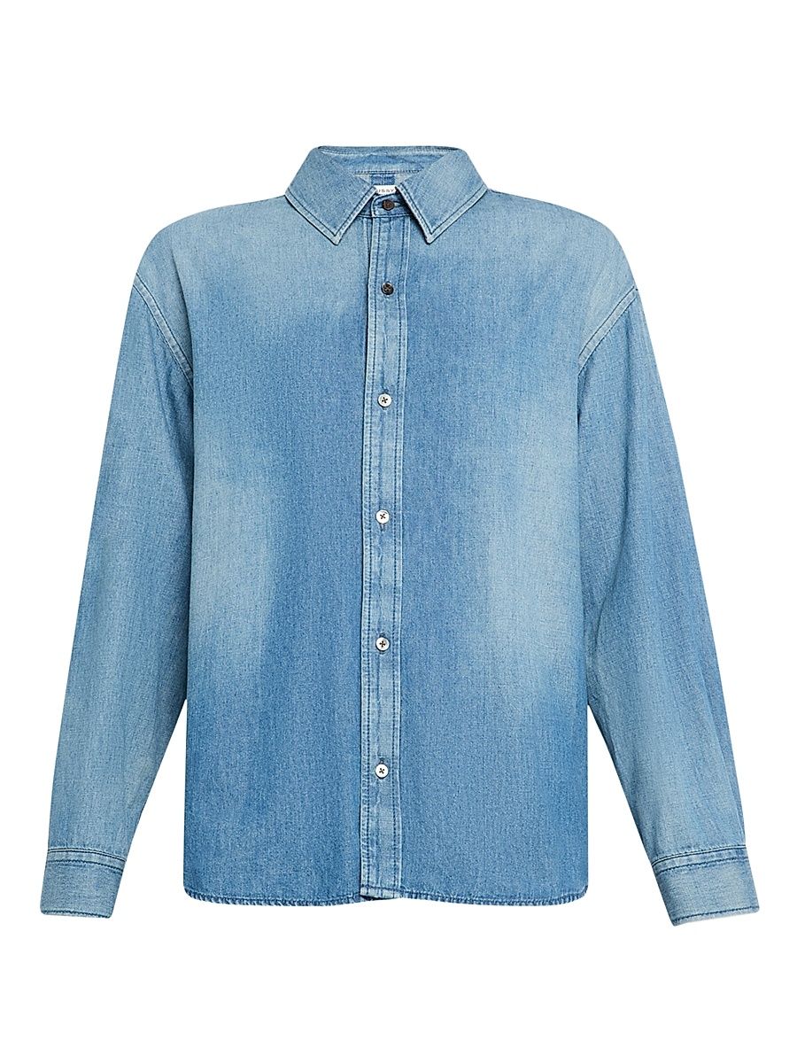 Women's Felton Denim Split-Back Shirt - Blue - Size Large