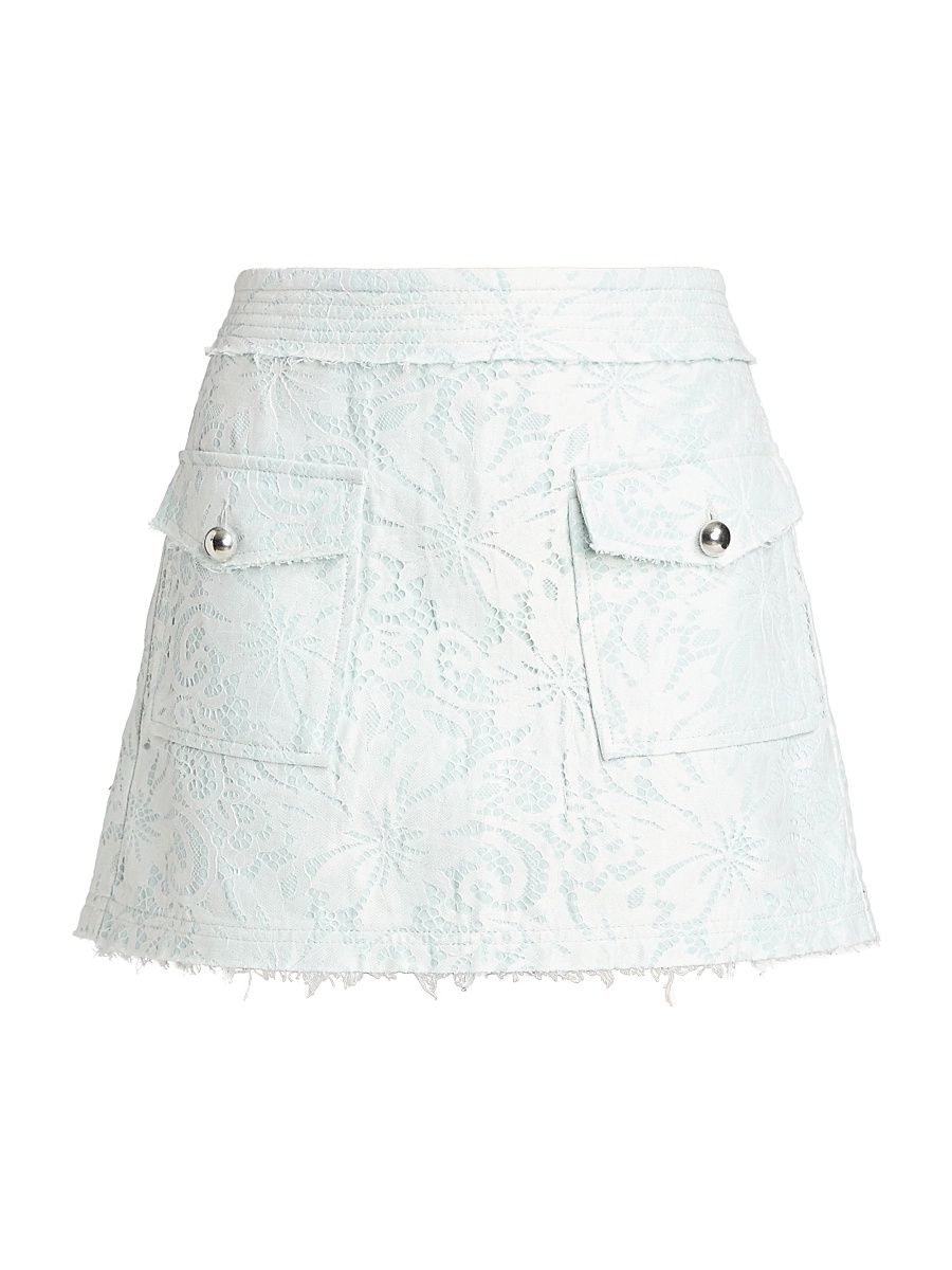 Women's Zoey Hibiscus Lace Miniskirt - Blue Breeze Lace - Size 14