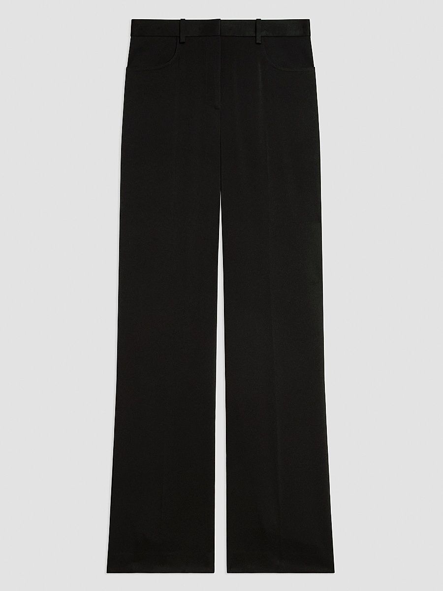 Women's Satin Straight-Leg Pants - Black - Size 14