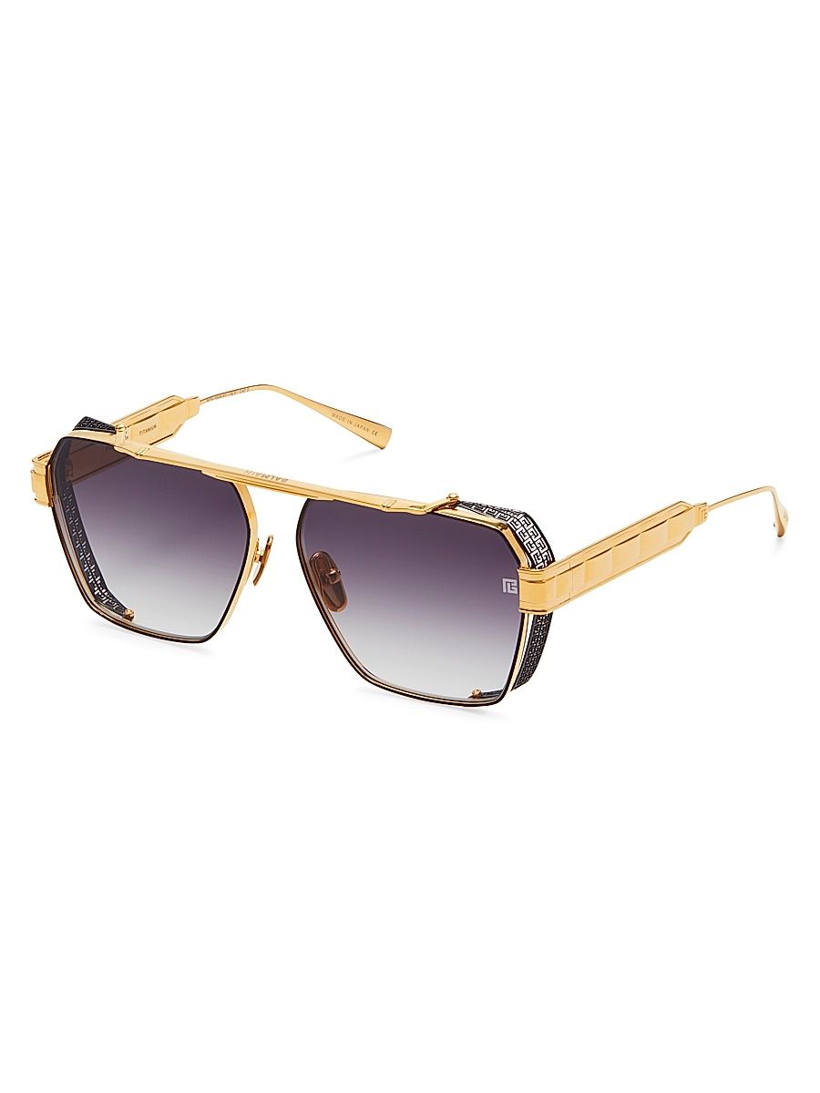 Women's Premier 61MM Navigator Sunglasses - Gold Black