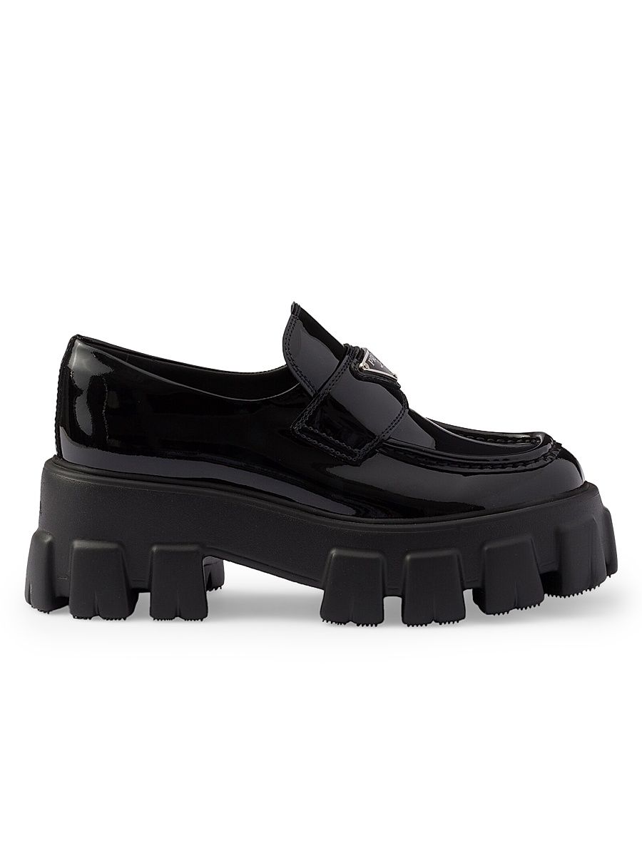 Women's Monolith Patent Leather Loafers - Black - Size 8