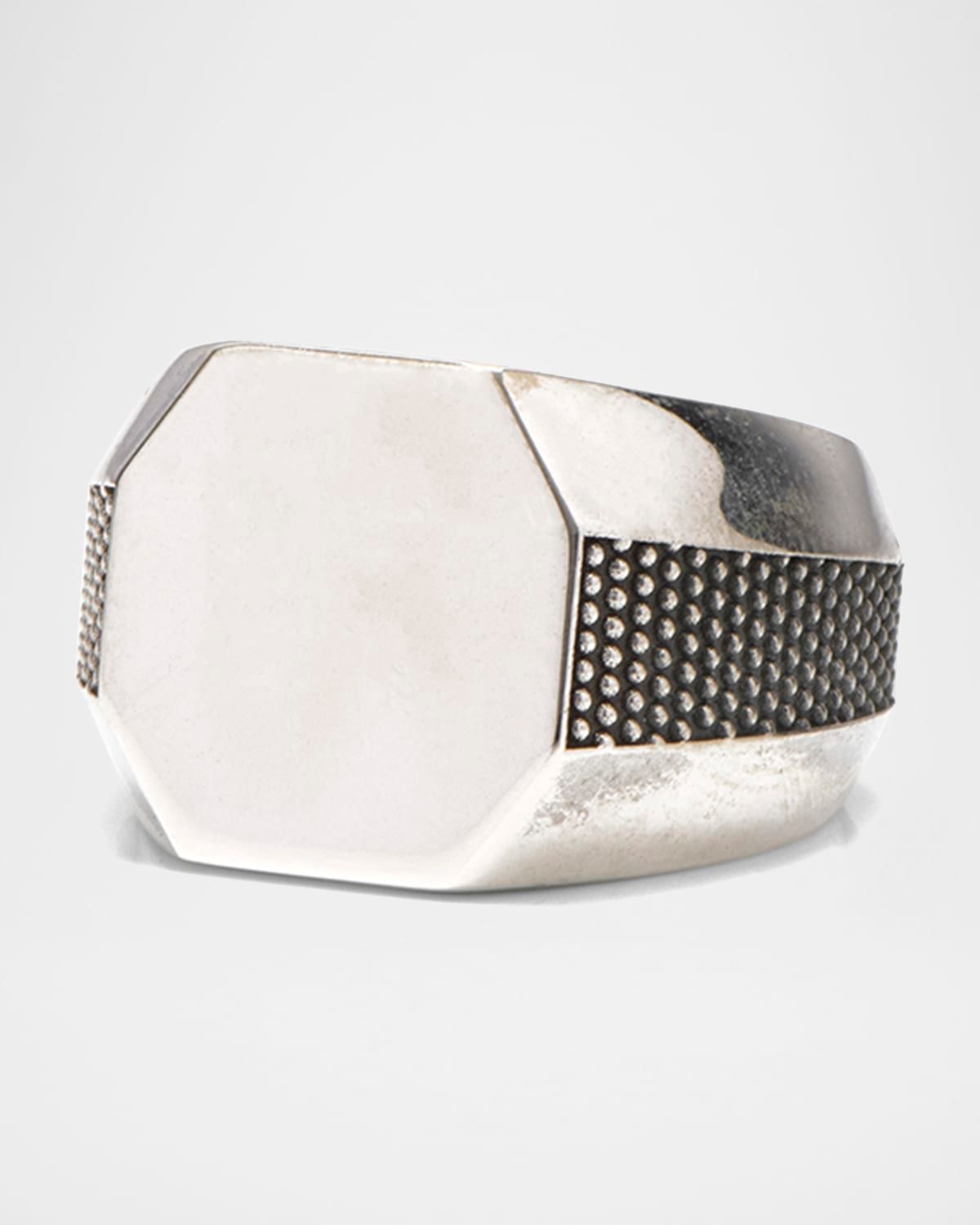 Men & apos;s Silver Octagon Signet Ring